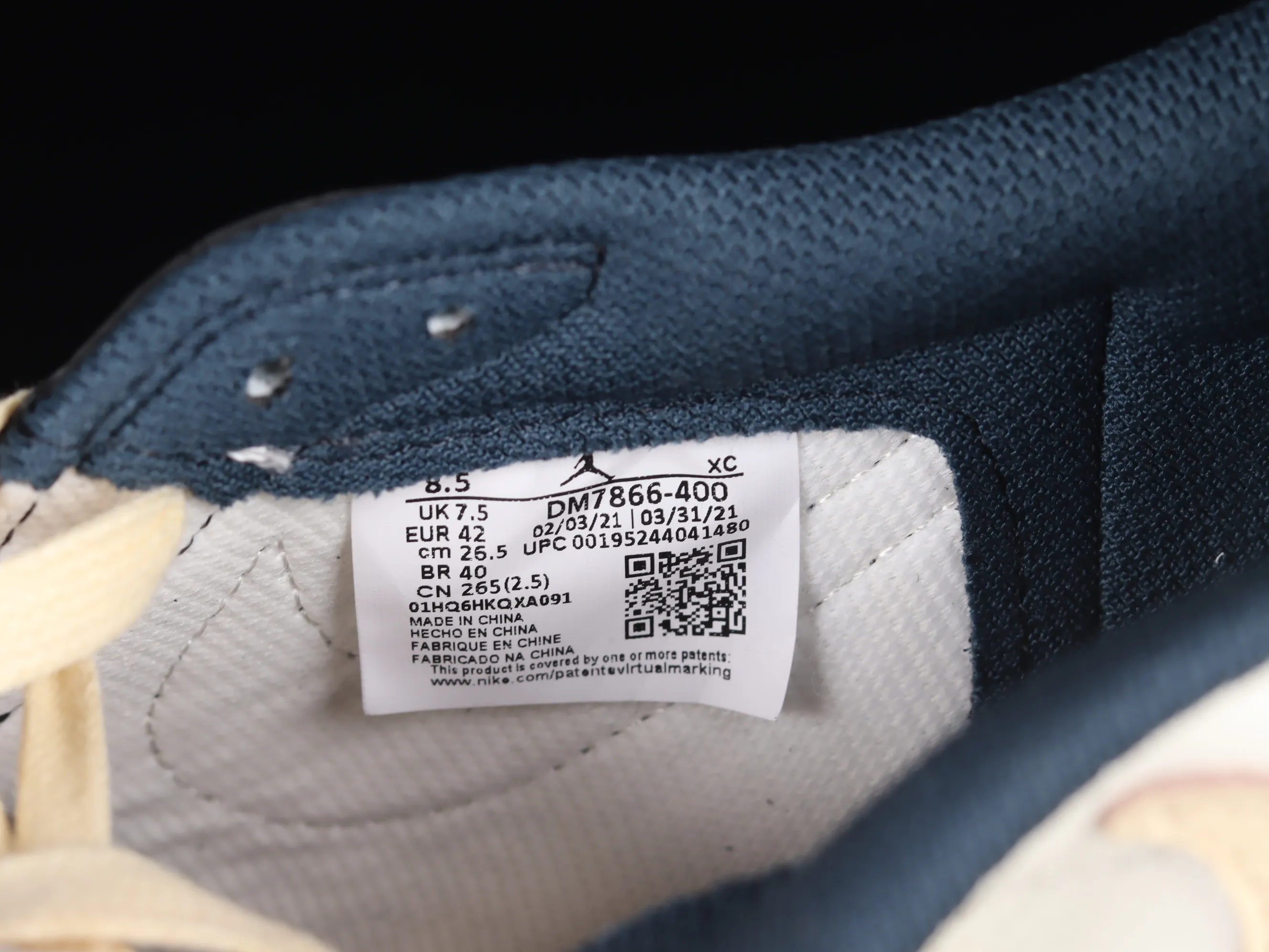 All Categories Air Jordan Jordan Series Basketball Shoes Air Jordan 1 Low Travis Scott x Air Jordan 1 Low OG AJ1 Joe 1 Deep Sea Blue Color Undercut DM7866-400